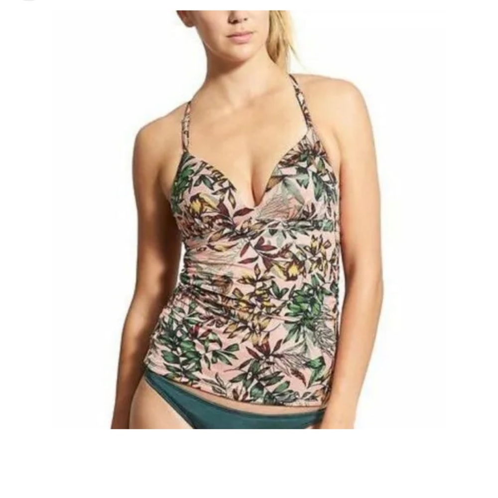 Athleta Aqualuxe Print Molded Tankini Bikini Top - Picture 1 of 8